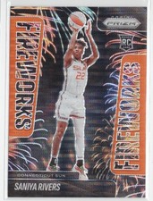 Saniya Rivers Sun 2025 Prizm WNBA Fireworks Orange Pulsar Prizm Rookie 5/75