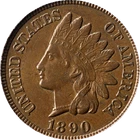 1890 Indian Cent  Triple Die Obverse FS-101 S-1 PCGS XF45 BN Great Eye Appeal