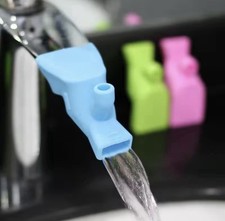 1 Silicone Water Faucet Extender Sink Bathroom Accessories Extension Spout Blue