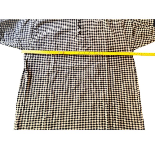 Cougar LTD Polo Shirt Mens XL Navy Tan Gingham Good Vintage Cotton Plaid - Picture 4 of 6