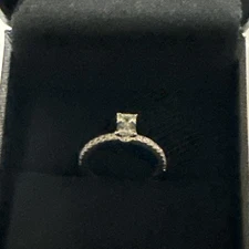 1 CT. T.W. Emerald-Cut Certified Lab-Grown Diamond Engagement Ring in 14K White