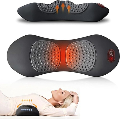 #ad 3 In 1 Electric Lumbar Support Pillow Smooth Spine Triple Fusion Back Massager $63.99