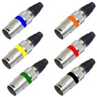 6 Stück XLR STECKER 3-polig in 6 verschiedenen Farben - Farbe frei wählbar