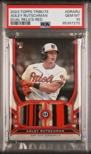 2023 Topps Tribute Dual Relics ADLEY RUTSCHMAN RC Red Parallel /10 PSA 10 POP 1!