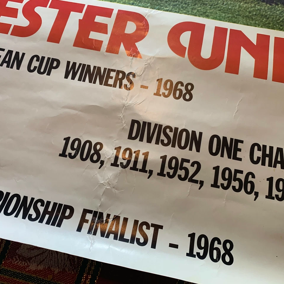 Póster fotográfico del equipo Manchester United Football Scandecor Sweden 1980 27x39 raro Foto 4 de 4