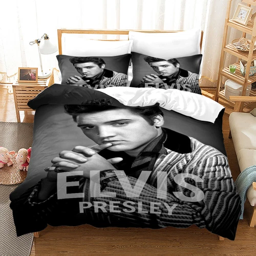 Elvis Presley Quit Duvet Cover Bedding Set+Pillowcase Single Double Queen Gift - Picture 3 of 41