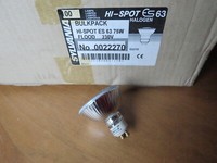 1 X Sylvania Hi Spot Es 63 75W Halogen GU10 Flood 25º Warm White Dimmbar