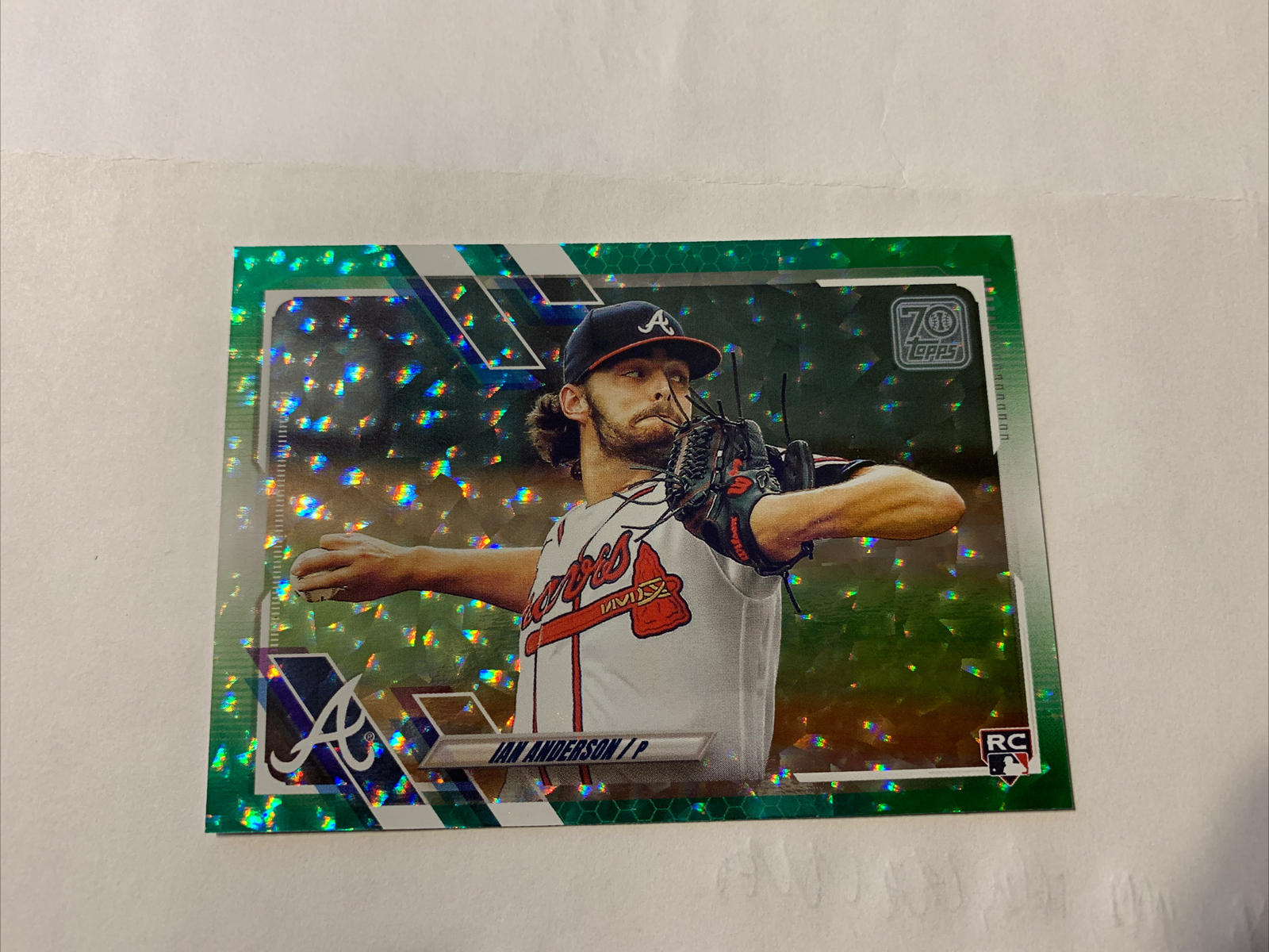 2021 Topps Series 1 GREEN PARALLEL IAN ANDERSON ROOKIE #239, 126/499 BRAVES