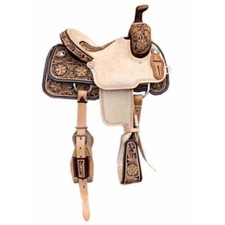 Western Leather Miniature Trail Horse Saddle Children Pony Kids 8 Inch Free Ship