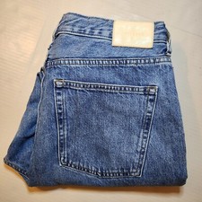 EVERLANE The 90s Cheeky Jeans Womens 31 Blue Button-Fly High Rise Relaxed Crop