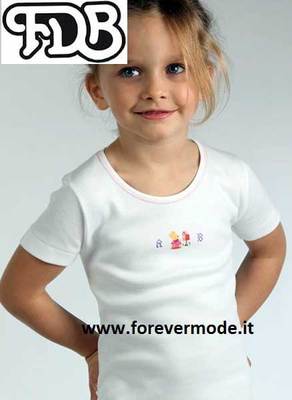 3 FDB Mädchen T-Shirts Kurzarm warm Baumwolle Sweatshirt mit Art Print 309S