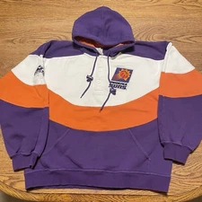 Vintage 90s Apex One Phoenix Suns NBA Color Block Pullover Hoodie Sweatshirt LRG