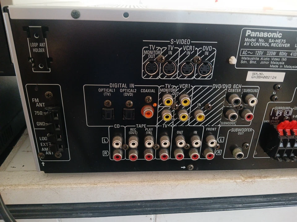 Panasonic SA-HE75 AV Control Receiver Built-In Digital Surround Decoder - Image 4 of 4