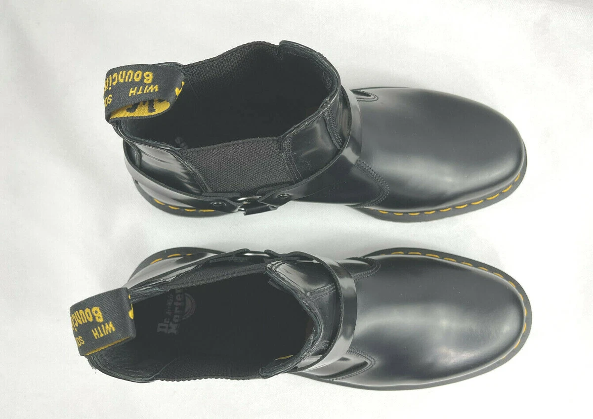 Dr Martens WINCOX Black Leather Harness Chelsea Boots Men`s Size13
