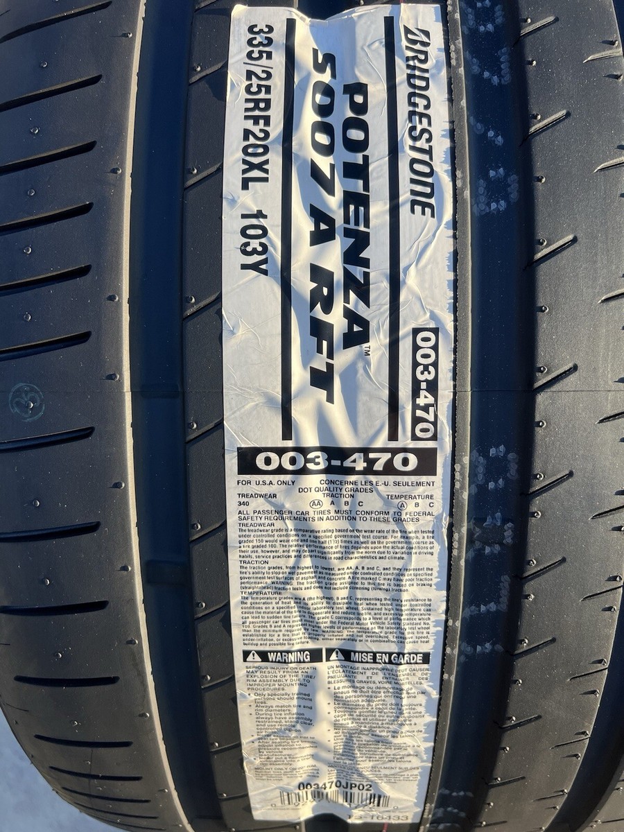 TWO NEW 335/25R20 Bridgestone Potenza S007A RFT Run Flat Corvette