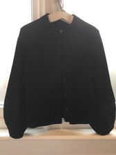 Nicole Farhi Black Wool Jacket Coat Statement Sleeves Uk 8 Us 4 Eu 34 S Small