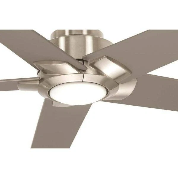 NEW Mickelson 52 in. LED Indoor Brushed Nickel Dual Mount Ceiling Fan with Light - Image 3 of 4
