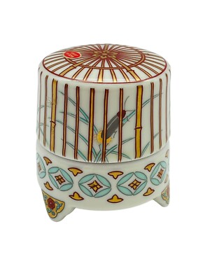 Japanese Porcelain Kogo Incense Box Tea Utensils  Firefly Hotaru Japan NOS