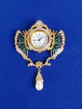 Edgar Berebi Wings of Time Enamel Butterfly Watch Pin Pendant Brooch Limited Ed