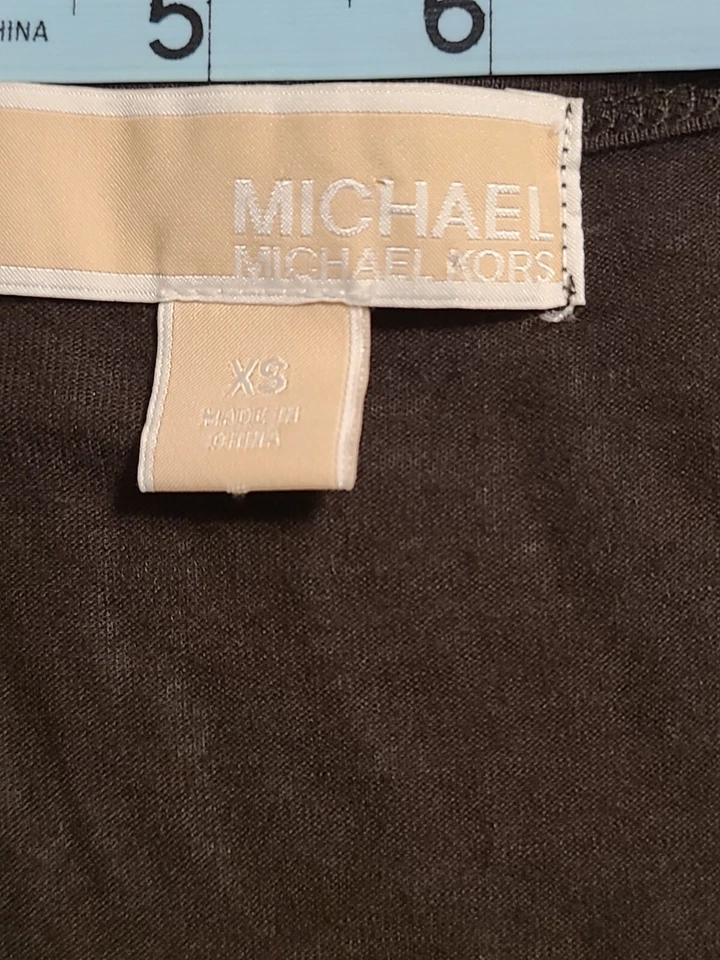 Michael Kors Sz XS Chocolate Brown Sequin 100% Rayon Top - Image 3 of 4