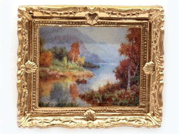 THE WONHAM COLLECTION Puppenhaus Miniatur Maßstab 1:12 Resin Rahmen "Schottisches Loch" Bild Y156