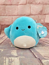 KellyToy Squishmallow Maggie Stingray 7.5" Plush Soft Teal Spotted Sea Life NWT