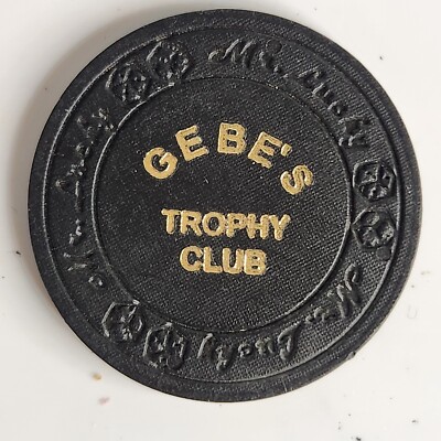 Gebe's Trophy Club Black Chip Gold Lettering Mr. Lucky