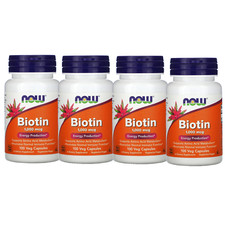 NOW FOODS 4 PACKS Biotin 1000 mcg 100 Veg Capsules