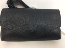 Women's Crossbody Bag Black Snap Flap Adjustable Strap Buckle New