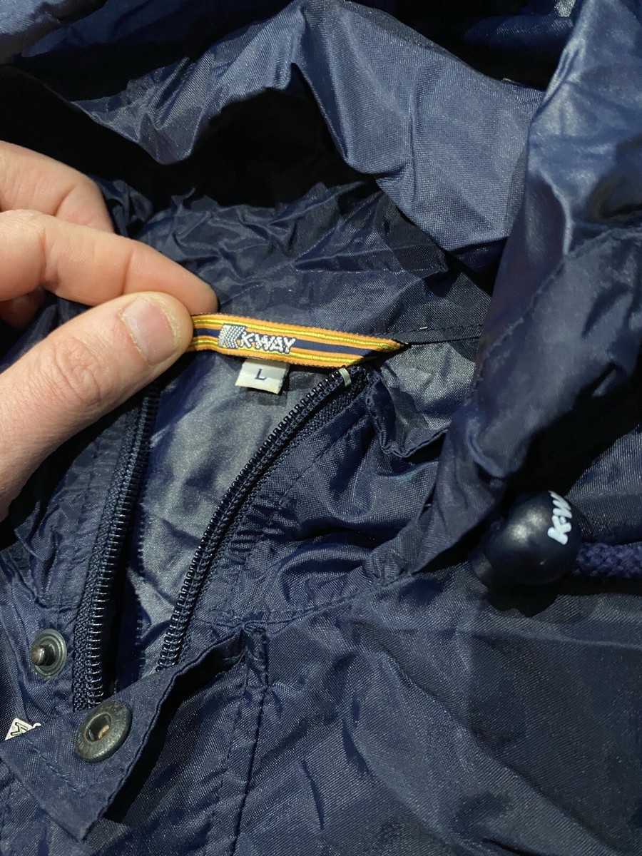 K-Way Vintage Années 90 - Veste Imperméable Homme Taille L, Couleur Violet, Très Bon État