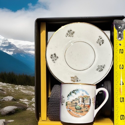 Vintage Limoges France MONACO-Palais Du Prince Demitasse Tasse & Untertasse Set - Bild 10 von 13