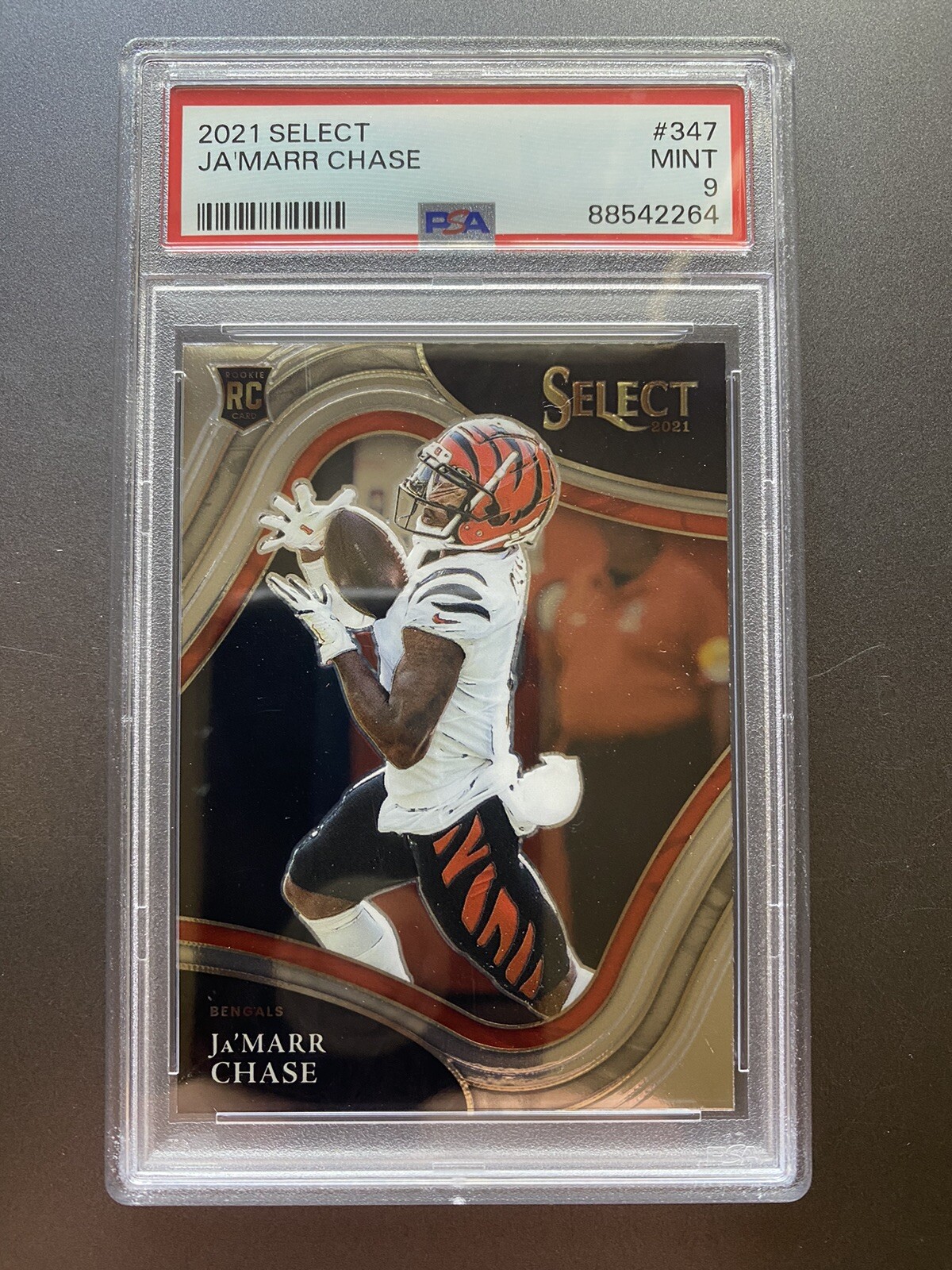 2021 Select Ja'Marr Chase Field Level Rookie RC #347 PSA 9 MINT Bengals,(HUCK’S)