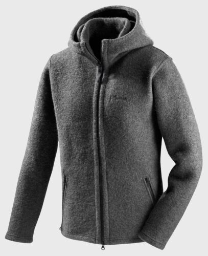 Mufflon Mu-Randy Winter Woollen Cardigan for Men's with Hood Rock Wool - Afbeelding 1 van 1