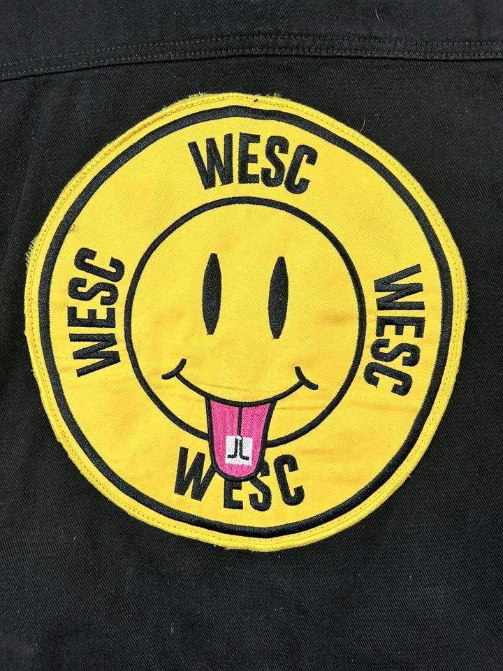 WESC Trucker Black Denim Jacket  Mens Medium Pristine - Image 3 of 4