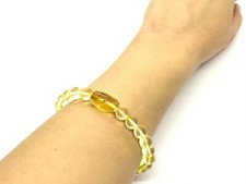 Insect BALTIC AMBER BRACELET Barrel Round Beads Fossil Insects Ladies 6,8g 13198