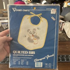 Vogart Bear Baby Bib For Embroudery Or Painting  8750B Honey Pot New Sealed