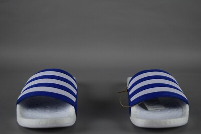 Adidas Men 9 Blue and White Adilette Boost Slip on GZ5313 Madd 1223 Adidas ADILETTE BOOST Slides Men main image 2