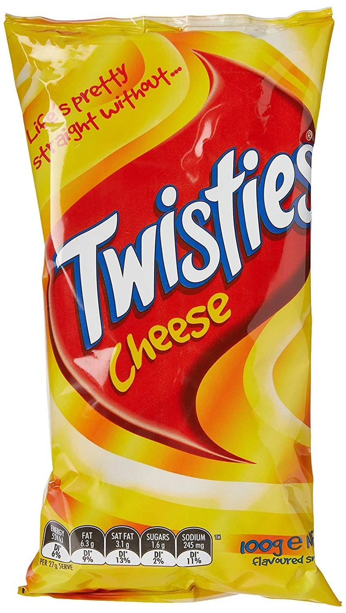 Twisties Cheese Flavour Chips 20 x 100 Grams EXPRESS SHIPPING