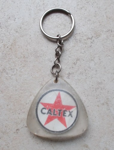 Ancien porte clefs clés vintage huile CALTEX France Garage Petroliana ...