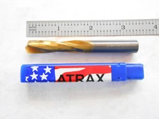 NEW ATRAX USA SOLID CARBIDE DRILL 25/64" DIA X 1-7/8" FL X 3-1/4" OAL TIN COATED