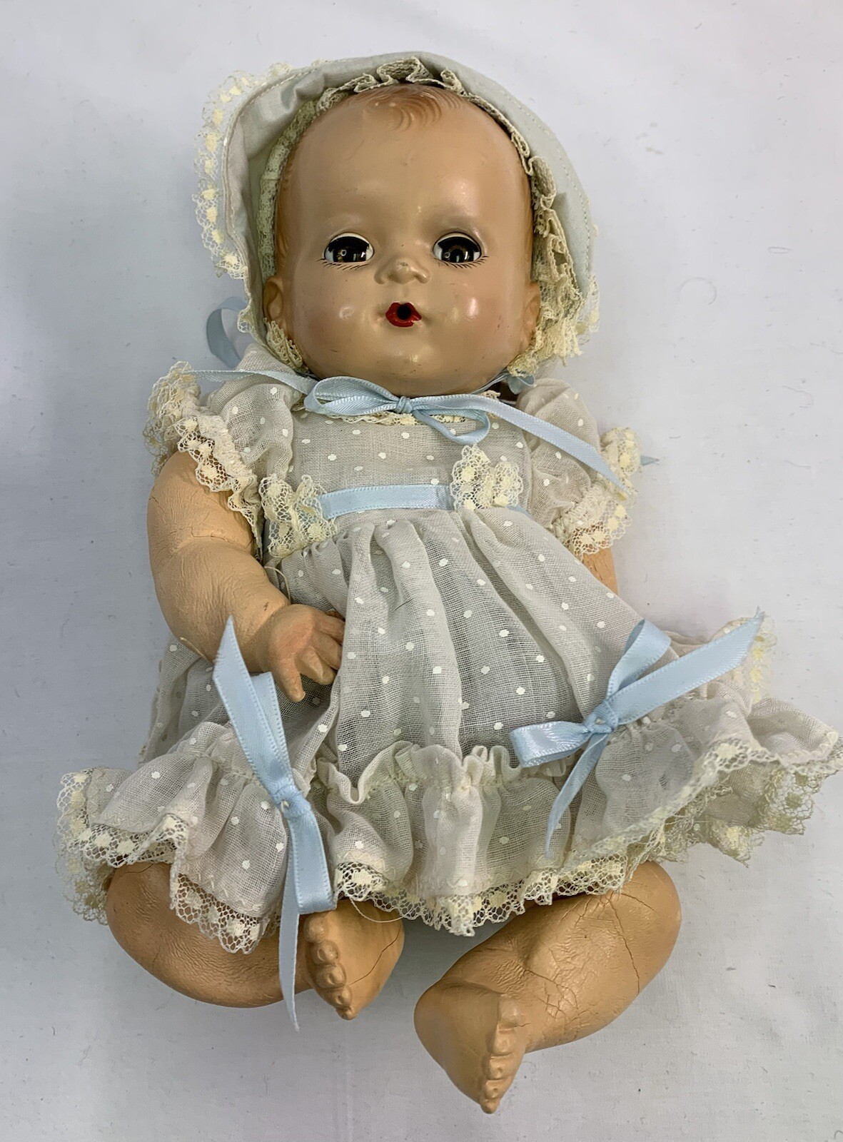 Ideal Doll Hard Plastic Head Sun Rubber Body Drink & Wet Baby