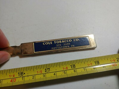 Vintage Cole Tobacco Co Pottstown PA Advertising Metal Letter Opener