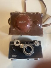 Argus brick camera with Argus Cintar 50mm 3.5 lens and case