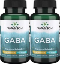 200 Cap 2X Swanson GABA High Potency 500mg Ga...