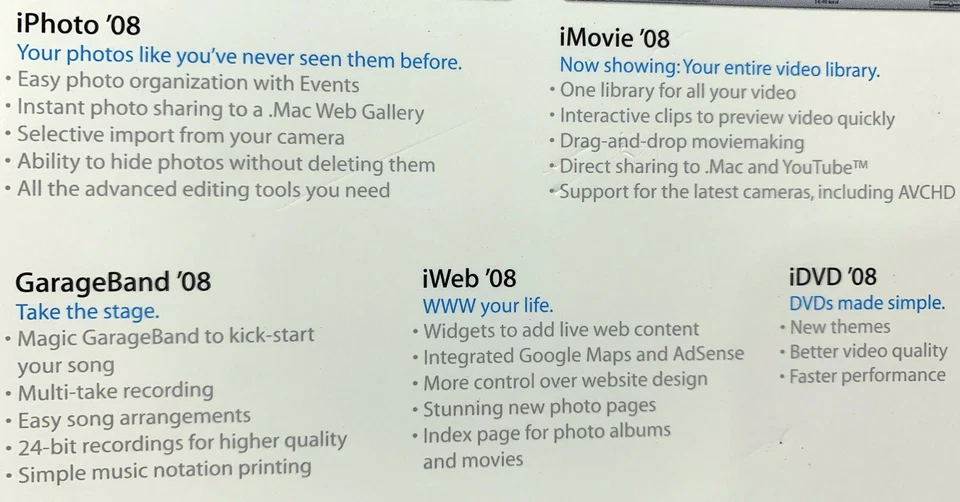 Apple iLife 2008/iWork 2008 set - Full Retail Version! - Image 3 of 4