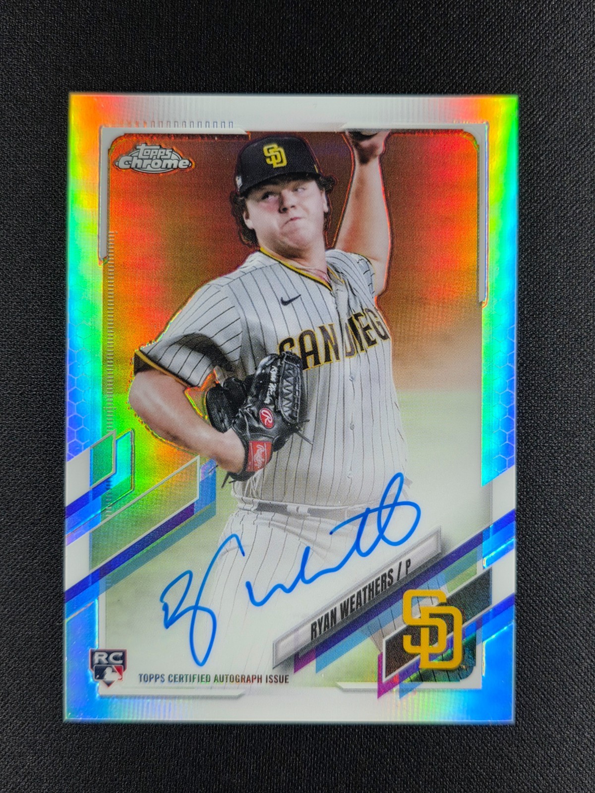 Ryan Weathers 2021 Topps Chrome Refractor 35/499 RC ROOKIE AUTO YANKEES