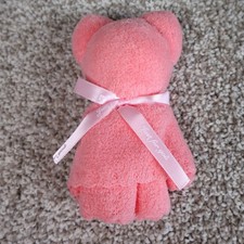 Pink Teddy Bear Folded Hand Towel Just For Yo...