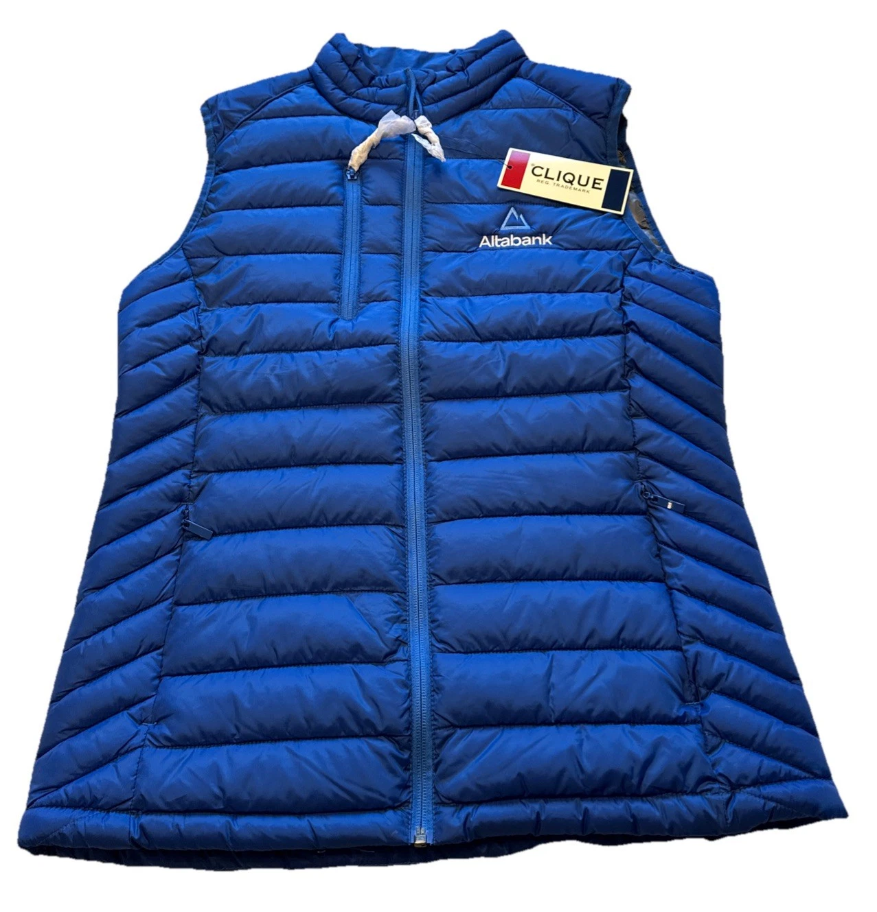Clique Vest Women’s MediumBlue Quilted Insulated Full Zip Puffer Altabank Logo ￼