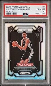 2023-24 Panini Prizm Monopoly -  Victor Wembanyama #81 Silver Prizm (RC)  PSA 10