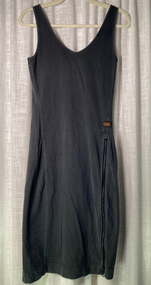 G-Star Raw Women's Overdyed Black Asymmetric Zip Tank Dress, Punk, Alt | S